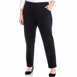 Buy ⌛ Investments Plus Size Signature Ponte High Rise Slim Leg Pants Black ⌛