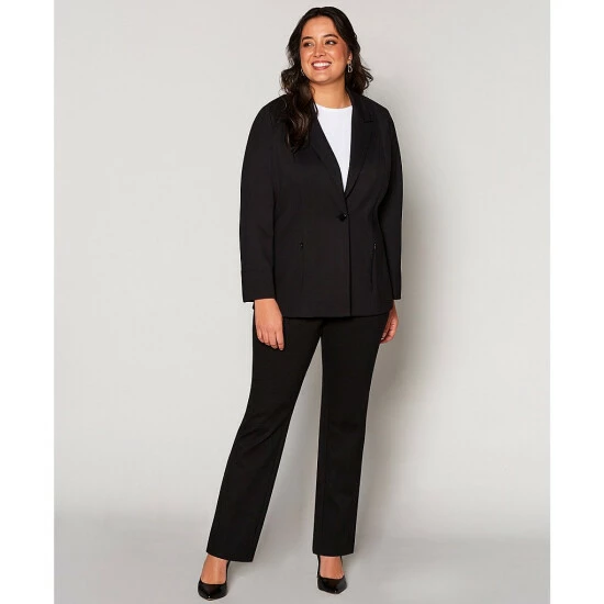 Buy ⌛ Investments Plus Size Signature Ponte High Rise Slim Leg Pants Black ⌛ 5 Buy ⌛ Investments Plus Size Signature Ponte High Rise Slim Leg Pants Black ⌛ - Image 5