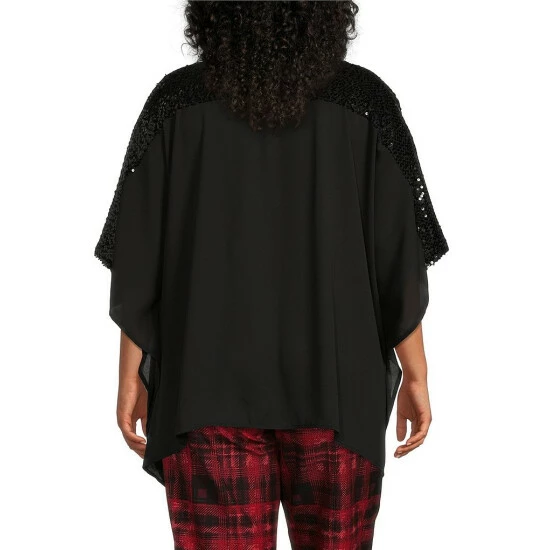 Buy ๐ฅ Slim Factor By Investments Plus Size Dolman Sleeve Sequin Yoke Tunic Black ๐คฉ 2 Buy ๐ฅ Slim Factor By Investments Plus Size Dolman Sleeve Sequin Yoke Tunic Black ๐คฉ - Image 2