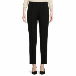 Top 10 ✔️ Investments Signature Ponte Knit Ankle Pull-On Pants Black 💯