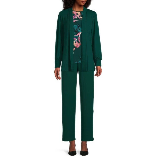 Discount π Investments Petite Size Soft Separates Ribbed Knit Pull-On Straight Leg Coordinating Pants Botanical Garden π 3 Discount π Investments Petite Size Soft Separates Ribbed Knit Pull-On Straight Leg Coordinating Pants Botanical Garden π - Image 3
