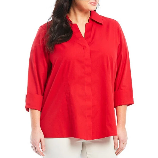 Best reviews of ๐ Investments Plus Size Taylor Gold Label Non-Iron Point Collar 3/4 Flip Cuff Sleeve Button Front ๐ Shirt Red โจ 9 Best reviews of ๐ Investments Plus Size Taylor Gold Label Non-Iron Point Collar 3/4 Flip Cuff Sleeve Button Front ๐ Shirt Red โจ - Image 9