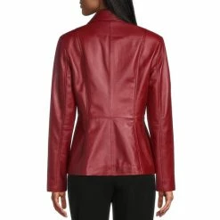 Best Sale 🎉 Investments Genuine Lamb Leather Point Collar Long Sleeve Zip Front Jacket Ruby Red 💯 13 Best Sale 🎉 Investments Genuine Lamb Leather Point Collar Long Sleeve Zip Front Jacket Ruby Red 💯 -Investments Shop unnamed file 5