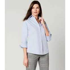 Wholesale 🛒 Investments Petite Size Taylor Gold Label Point Collar 3/4 Sleeve Button Front 👚 Shirt White ✔️ -Investments Shop unnamed file 514