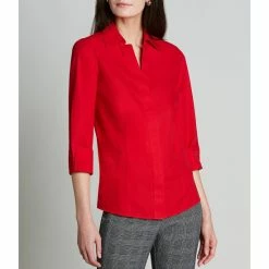 Wholesale 🛒 Investments Petite Size Taylor Gold Label Point Collar 3/4 Sleeve Button Front 👚 Shirt White ✔️ -Investments Shop unnamed file 517