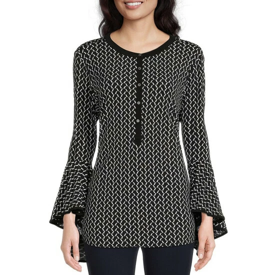 Best reviews of 🎉 Slim Factor By Investments Geometric Print Long Ruffled Sleeve Crew Neck Button Front Knit Top Mini Geo ✔️ 1 Best reviews of 🎉 Slim Factor By Investments Geometric Print Long Ruffled Sleeve Crew Neck Button Front Knit Top Mini Geo ✔️