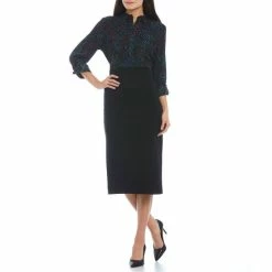 Promo 😀 Investments Signature Ponte Slimming Panel Straight 👗 Skirt Black 💯 -Investments Shop unnamed file 527