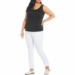 Promo 🔔 Slim Factor By Investments Plus Size Lexi Scoop Neck Sleeveless Soft Stretch Tank Top Black 🔥 -Investments Shop unnamed file 530