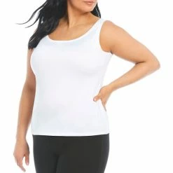 Promo 🔔 Slim Factor By Investments Plus Size Lexi Scoop Neck Sleeveless Soft Stretch Tank Top Black 🔥 -Investments Shop unnamed file 532