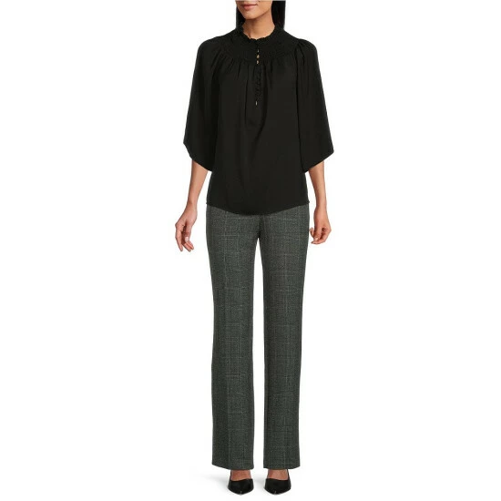 Buy ✨ Investments Petite Size The PARK AVE Fit Stretch Straight Leg Pull-On Plaid Tummy Panel Pants Black/white Plaid 😉 3 Buy ✨ Investments Petite Size The PARK AVE Fit Stretch Straight Leg Pull-On Plaid Tummy Panel Pants Black/white Plaid 😉 - Image 3