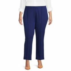 Best Sale 😍 Investments Plus Size Signature Ponte Ankle Pull-On Pants Blue Depths 🧨