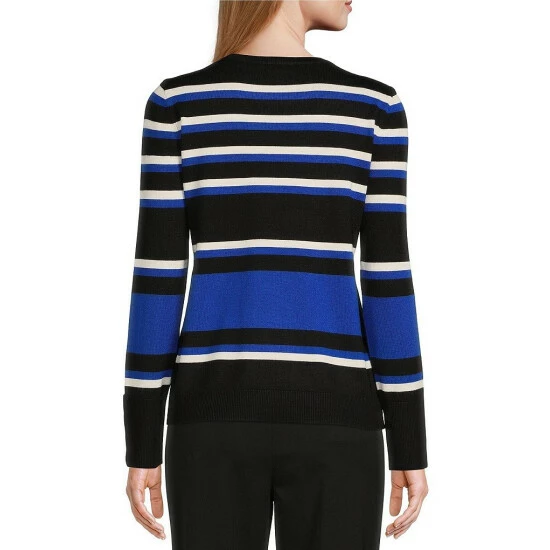 Coupon ๐ Investments Bold Stripe Crew Neck Long Button Cuff Sleeve Sweater Surf The Web Stripe ๐ 2 Coupon ๐ Investments Bold Stripe Crew Neck Long Button Cuff Sleeve Sweater Surf The Web Stripe ๐ - Image 2