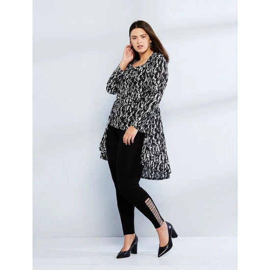 Cheap 🛒 Slim Factor By Investments Plus Size Ponte Knit Classic Waist Embellished Ladder Hem Leggings Black ❤️ 5 Cheap 🛒 Slim Factor By Investments Plus Size Ponte Knit Classic Waist Embellished Ladder Hem Leggings Black ❤️ - Image 5