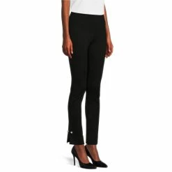New 🎁 Slim Factor By Investments No Waist Ankle Pearl Bar Trim Ponte Pants Black 👍 -Investments Shop unnamed file 580