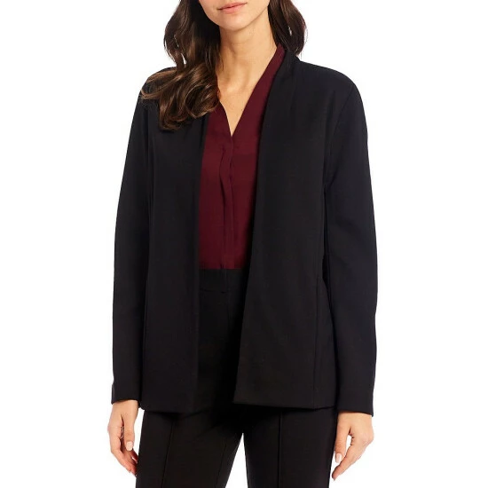 Outlet ๐ Investments Petite Size Signature Ponte Long Sleeve Open Front Jacket Black ๐ 1 Outlet ๐ Investments Petite Size Signature Ponte Long Sleeve Open Front Jacket Black ๐