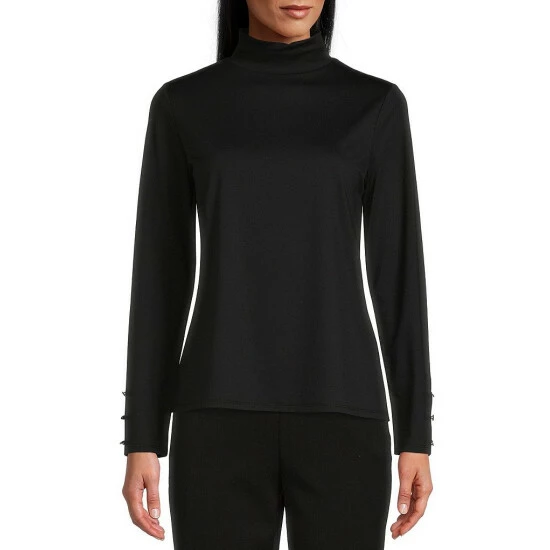 Budget ๐ Investments Petite Size Knit Mock Neck Long Button Sleeve Top Toreador โ 4 Budget ๐ Investments Petite Size Knit Mock Neck Long Button Sleeve Top Toreador โ - Image 4