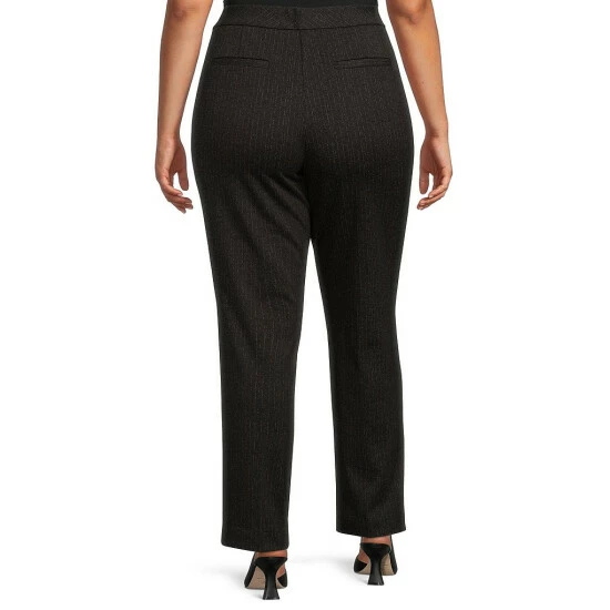 Best Pirce 💯 Investments Plus Size The 5TH AVE Fit Straight Leg Herringbone Flat Front Two-Way Stretch Pants Black/white Herringbone 👏 2 Best Pirce 💯 Investments Plus Size The 5TH AVE Fit Straight Leg Herringbone Flat Front Two-Way Stretch Pants Black/white Herringbone 👏 - Image 2