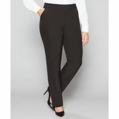 Discount 👍 Investments Plus Size The 5TH AVE Fit Straight Leg Pants Charcoal 🔔 -Investments Shop unnamed file 61