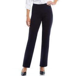 Top 10 👏 Slim Factor By Investments Ponte Knit No Waist Slim Straight Pants Black 🎉