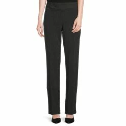 Budget ✔️ Investments Petite Size The PARK AVE Fit Stretch Straight Leg Pull-On Tweed Pants Black/charcoal Tweed 👍