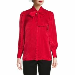 Budget 🎉 Investments Petite Size Long Sleeve Tie Y-Neck Button Front Top Gilded Beige 🧨 -Investments Shop unnamed file 666