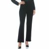 Discount 🔔 Investments Signature Ponte Knit Straight Leg High Rise Pull-On Pants Black 🧨