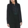 Buy 🔔 Investments Petite Size Signature Ponte Long Sleeve Notch Lapel One Button Blazer Black ❤️