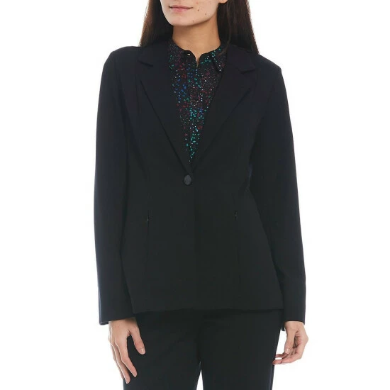 Buy ๐ Investments Petite Size Signature Ponte Long Sleeve Notch Lapel One Button Blazer Black โค๏ธ 4 Buy ๐ Investments Petite Size Signature Ponte Long Sleeve Notch Lapel One Button Blazer Black โค๏ธ - Image 4