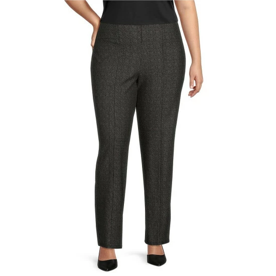 Deals ⭐ Slim Factor By Investments Plus Size Speckle Print No Waist Slim Straight Ponte Knit Pants Black Speckle ⌛ 1 Deals ⭐ Slim Factor By Investments Plus Size Speckle Print No Waist Slim Straight Ponte Knit Pants Black Speckle ⌛