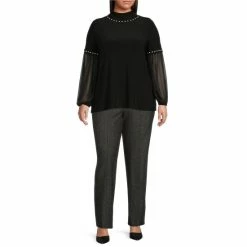 Deals ⭐ Slim Factor By Investments Plus Size Speckle Print No Waist Slim Straight Ponte Knit Pants Black Speckle ⌛ 5 Deals ⭐ Slim Factor By Investments Plus Size Speckle Print No Waist Slim Straight Ponte Knit Pants Black Speckle ⌛ -Investments Shop unnamed file 713