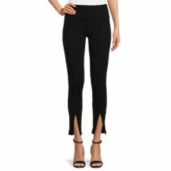 Best reviews of 🔔 Slim Factor By Investments No Waist Zipper Front Hem Ankle Leggings Black 🥰
