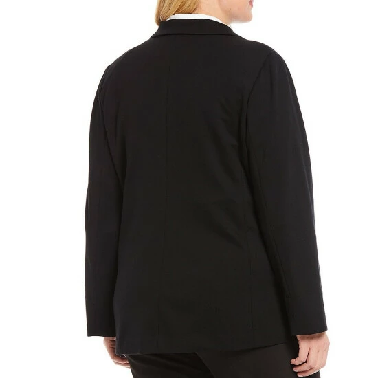 Best Pirce ๐งจ Investments Plus Size Signature Ponte Notch Lapel Long Sleeve One Button Blazer Black ๐งจ 2 Best Pirce ๐งจ Investments Plus Size Signature Ponte Notch Lapel Long Sleeve One Button Blazer Black ๐งจ - Image 2