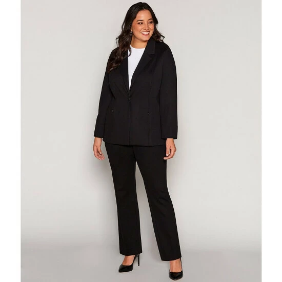 Best Pirce ๐งจ Investments Plus Size Signature Ponte Notch Lapel Long Sleeve One Button Blazer Black ๐งจ 5 Best Pirce ๐งจ Investments Plus Size Signature Ponte Notch Lapel Long Sleeve One Button Blazer Black ๐งจ - Image 5