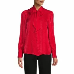 Flash Sale 🤩 Investments Long Sleeve Bow Tie Detail Y-Neck Button Front Top Gilded Beige 🎉 -Investments Shop unnamed file 742