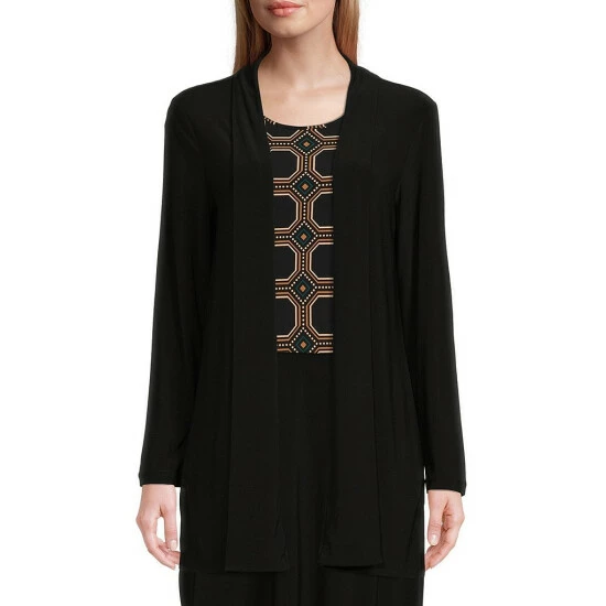 Flash Sale 👍 Investments Petite Size Soft Separates Long Sleeve Side Slit Open Front Jacket Black ❤️ 1 Flash Sale 👍 Investments Petite Size Soft Separates Long Sleeve Side Slit Open Front Jacket Black ❤️