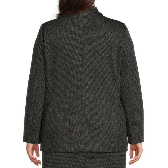 Best Sale ๐ฅฐ Investments Plus Size Signature Ponte Black White Tweed Print Long Sleeve One Button Coordinating Blazer ๐ 2 Best Sale ๐ฅฐ Investments Plus Size Signature Ponte Black White Tweed Print Long Sleeve One Button Coordinating Blazer ๐ - Image 2