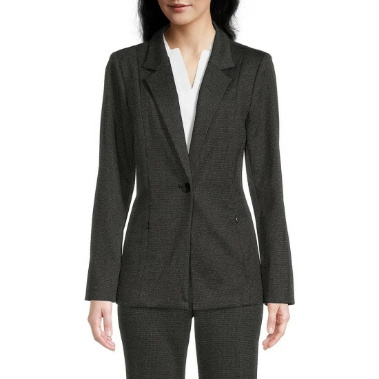 Cheapest ๐ Investments Petite Size Signature Ponte Black White Tweed Long Sleeve One Button Blazer ๐ 1 Cheapest ๐ Investments Petite Size Signature Ponte Black White Tweed Long Sleeve One Button Blazer ๐