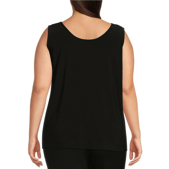 Best Sale ๐ Investments Plus Size Soft Separates Reversible Crew To Scoop Neck Sleeveless Top Black โ๏ธ 2 Best Sale ๐ Investments Plus Size Soft Separates Reversible Crew To Scoop Neck Sleeveless Top Black โ๏ธ - Image 2