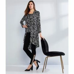 Discount ✔️ Slim Factor By Investments Ponte Knit Classic Waist Embellished Ladder Hem Leggings Black 😀 -Investments Shop unnamed file 814