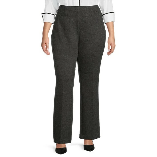 Best Pirce ๐ Investments Plus Size Signature Ponte Black And White Tweed Straight Leg High Rise Coordinating Pull-On Pants Black White Tweed ๐ 1 Best Pirce ๐ Investments Plus Size Signature Ponte Black And White Tweed Straight Leg High Rise Coordinating Pull-On Pants Black White Tweed ๐