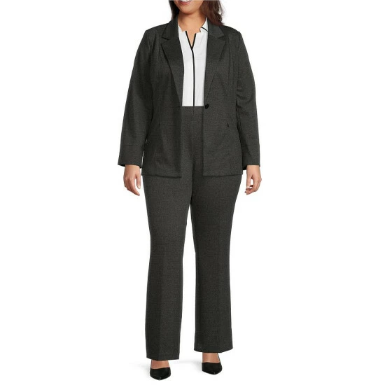 Best Pirce ๐ Investments Plus Size Signature Ponte Black And White Tweed Straight Leg High Rise Coordinating Pull-On Pants Black White Tweed ๐ 3 Best Pirce ๐ Investments Plus Size Signature Ponte Black And White Tweed Straight Leg High Rise Coordinating Pull-On Pants Black White Tweed ๐ - Image 3