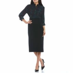 Hot Sale ❤️ Investments Petite Size Signature Ponte Slimming Panel Straight 👗 Skirt Black 🌟 -Investments Shop unnamed file 823