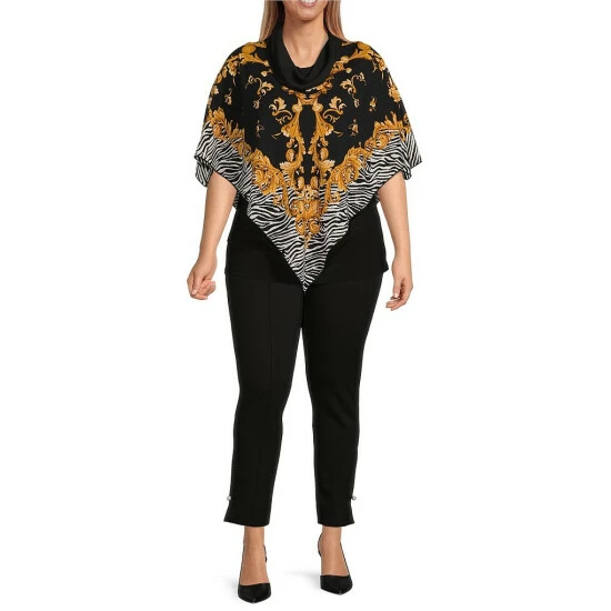 Cheap π Slim Factor By Investments Plus Size No Waist Pearl Bar Trim Straight Leg Ankle Ponte Pants Black π 3 Cheap π Slim Factor By Investments Plus Size No Waist Pearl Bar Trim Straight Leg Ankle Ponte Pants Black π - Image 3