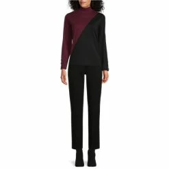 Coupon 🛒 Investments Knit Color Blocked Mock Neck Long Button Embellished Sleeve Top Black/toasted Coconut 🤩 -Investments Shop unnamed file 841