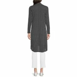 New 🥰 Slim Factor By Investments Long Sleeve Open Front Geometric Print Mesh Cardigan Mini Geometric 👍 -Investments Shop unnamed file 848