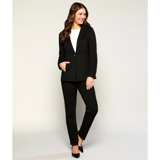 Buy ๐ฏ Investments Signature Ponte Long Sleeve One Button Blazer Black โญ 6 Buy ๐ฏ Investments Signature Ponte Long Sleeve One Button Blazer Black โญ - Image 6