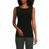 Promo 🌟 Investments Soft Separates Reversible Crew To Scoop Neck Sleeveless Tank Top Black 🔥