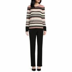 Promo ❤️ Investments Petite Size Stripe Print Crew Neck Long Button Sleeve Sweater Mellow Rose Stripe ⌛ 11 Promo ❤️ Investments Petite Size Stripe Print Crew Neck Long Button Sleeve Sweater Mellow Rose Stripe ⌛ -Investments Shop unnamed file 913