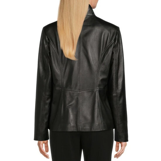 Budget ๐ Investments Genuine Lamb Leather Stand Collar Long Sleeve Zip Front Jacket Botanical Garden ๐คฉ 2 Budget ๐ Investments Genuine Lamb Leather Stand Collar Long Sleeve Zip Front Jacket Botanical Garden ๐คฉ - Image 2