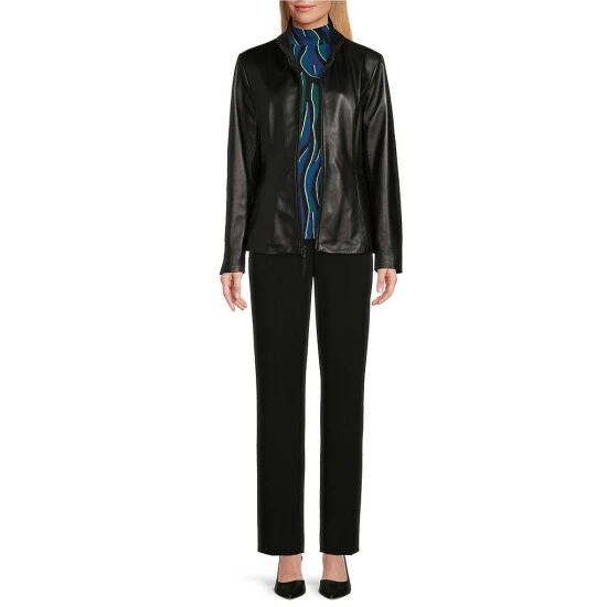 Budget ๐ Investments Genuine Lamb Leather Stand Collar Long Sleeve Zip Front Jacket Botanical Garden ๐คฉ 3 Budget ๐ Investments Genuine Lamb Leather Stand Collar Long Sleeve Zip Front Jacket Botanical Garden ๐คฉ - Image 3